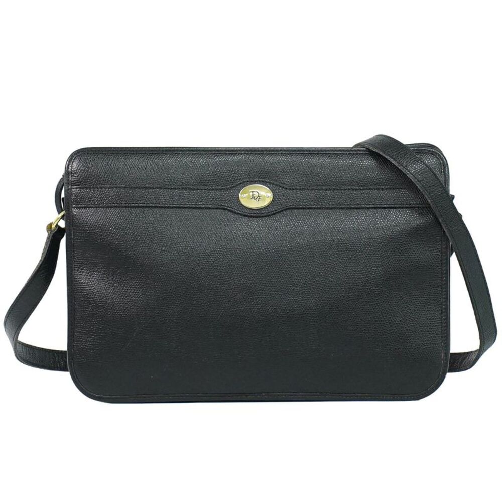 Christian Dior Shoulder Leather Black Leather Shoulder Bag Bag